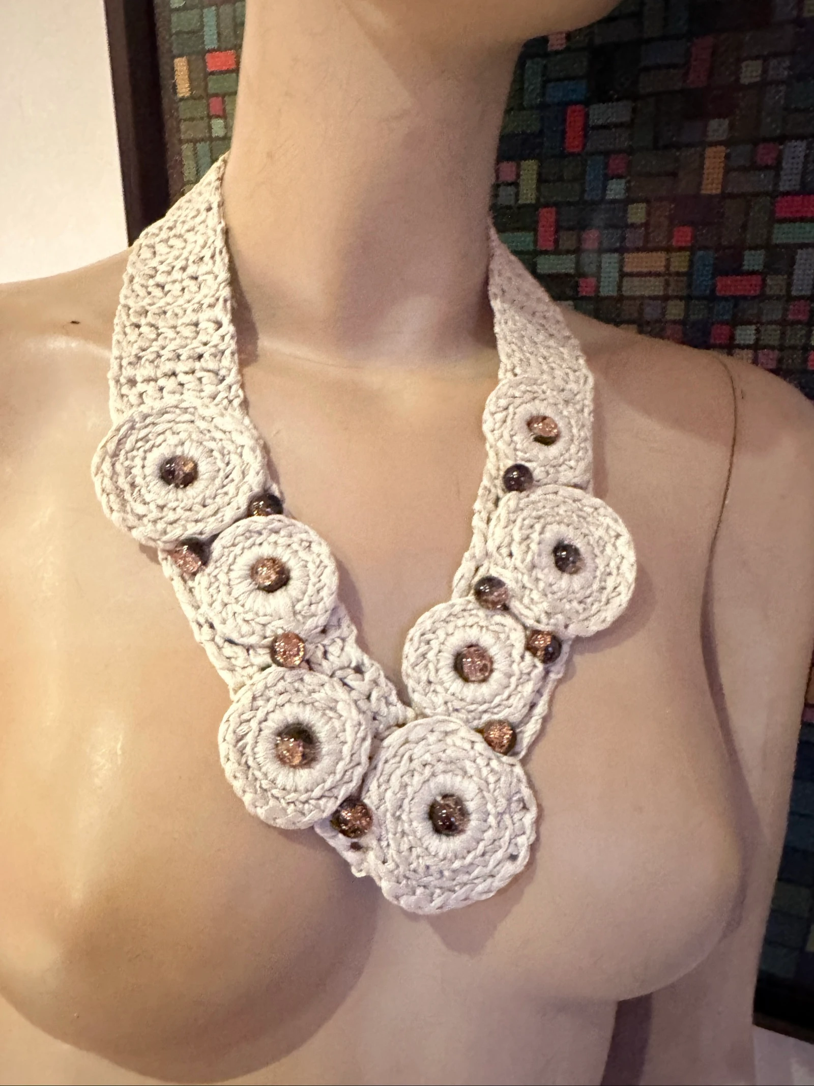 Handmade croché necklace 